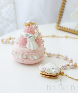 Madame Marie Necklace with 18kt Gold Locket in Pastel Pink