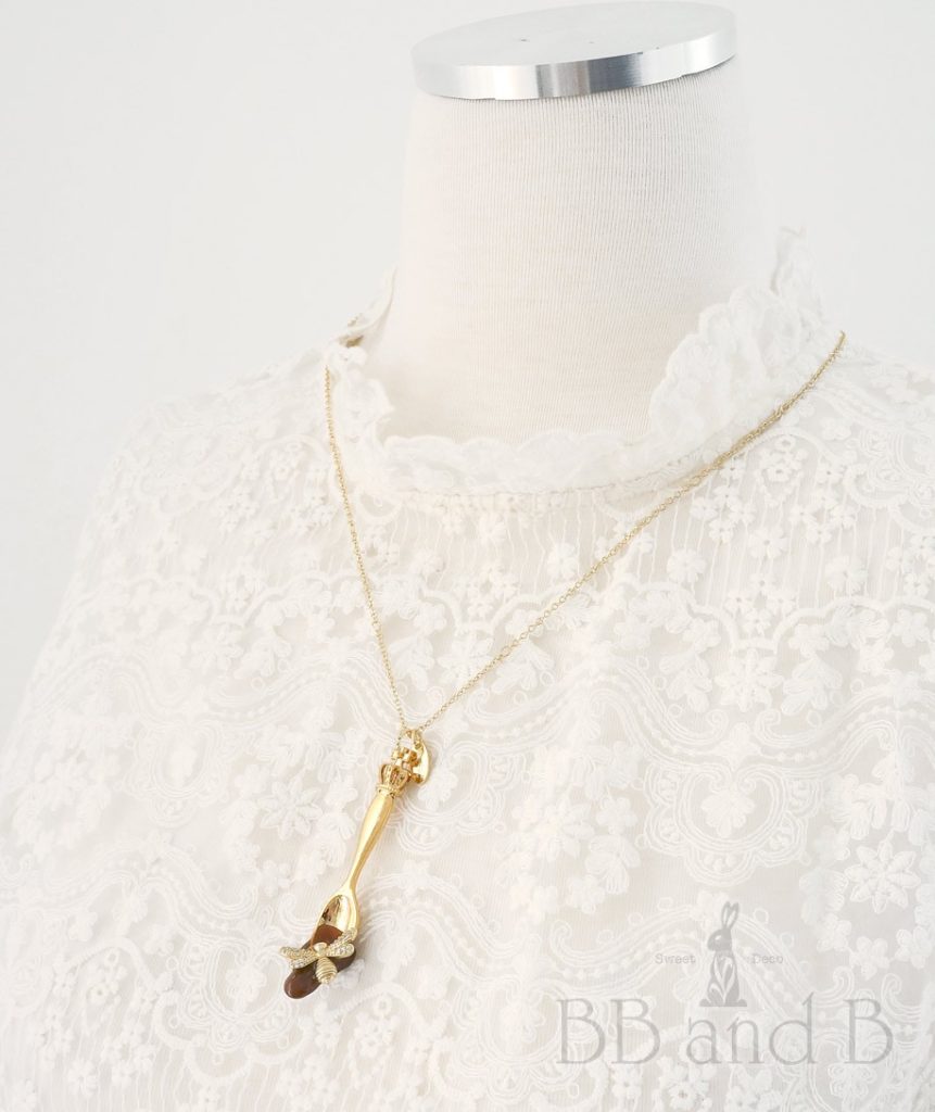 Spoonful of Sweetness BB and B Gold Spoon and Honeybee Necklace