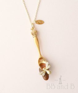 Spoonful of Sweetness BB and B Gold Spoon and Honeybee Necklace