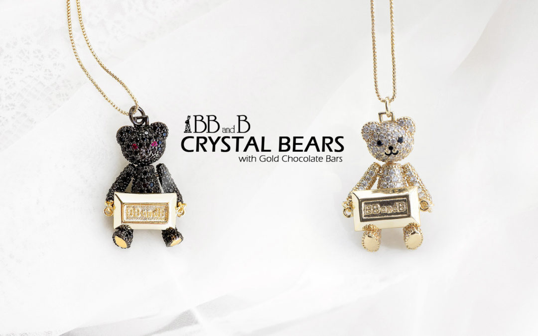 BB and B Crystal Bear with Gold Chocolate Bar