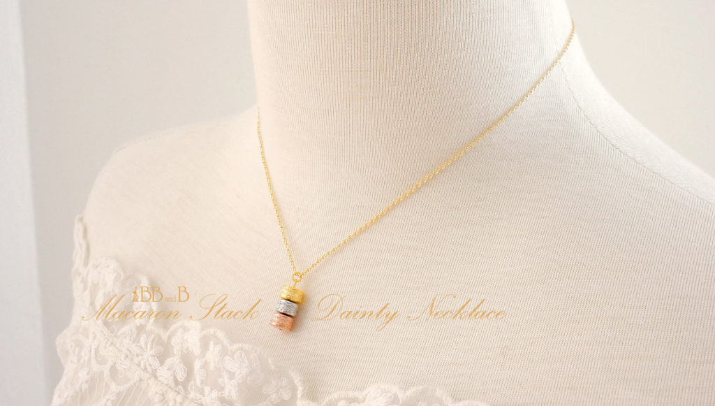 Multi Gold Macaron Stack Dainty Necklace