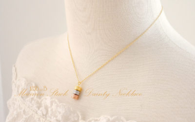 Multi-Gold Macaron Stack Dainty Necklace