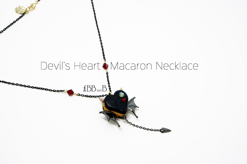 Fake Sweet Devil's Heart Macaron Necklace from BB and B