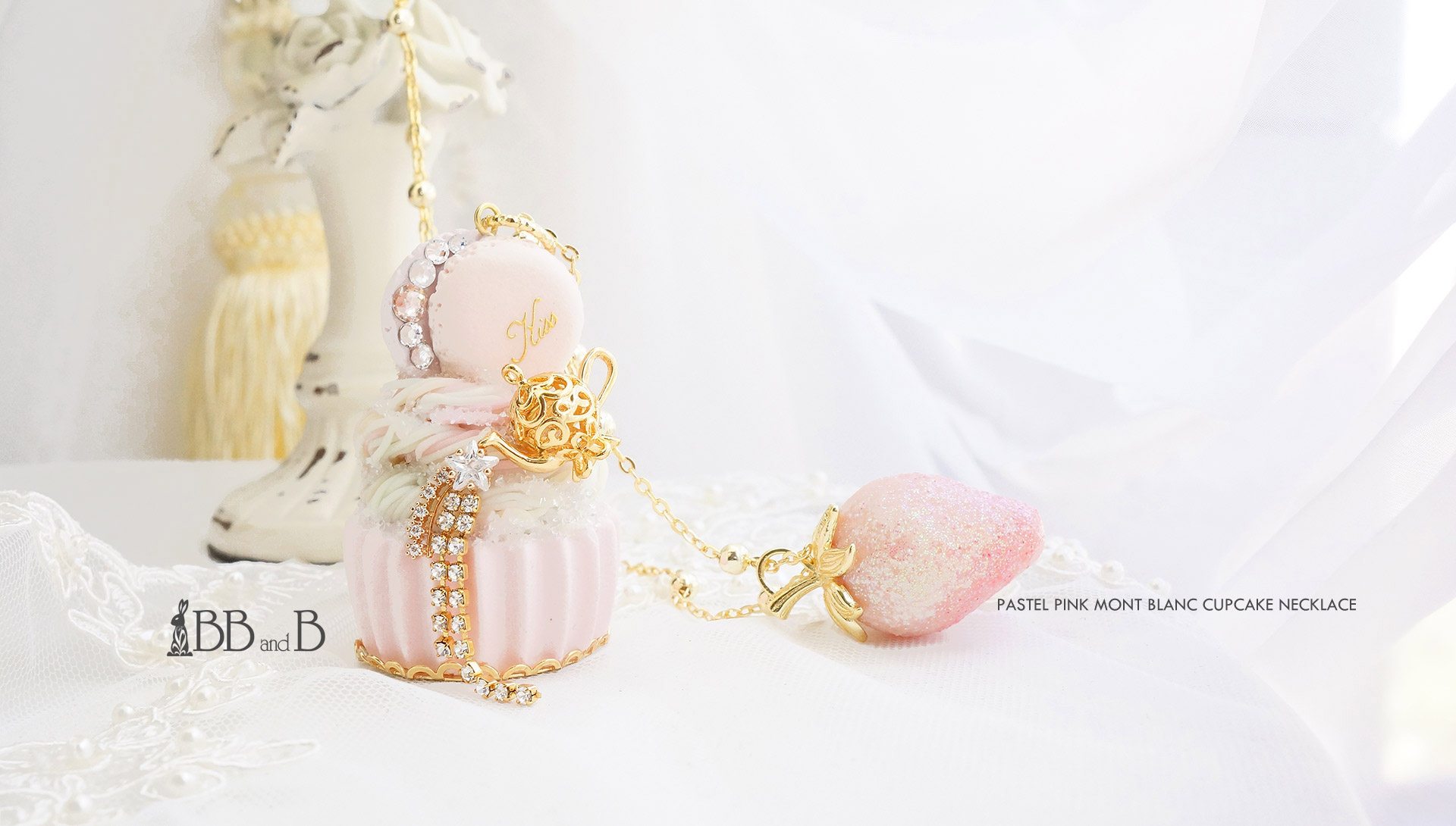 Pastel Pink Mont Blanc Cupcake Necklace