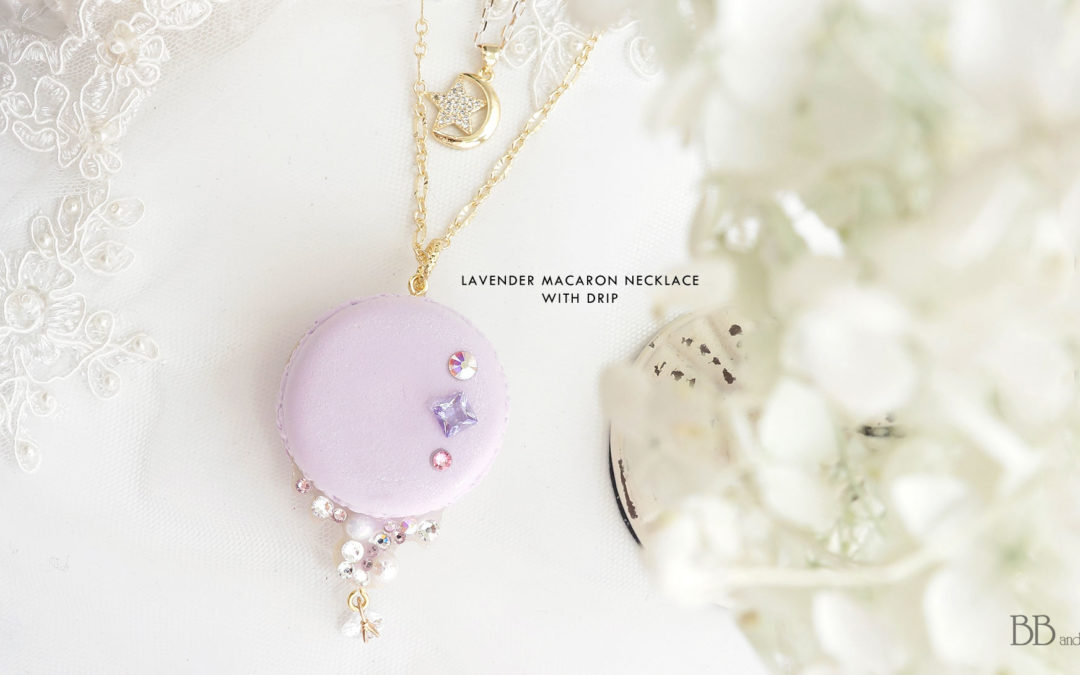 Lavender Macaron Necklace with Drip