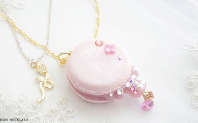 Champagne Rose Macaron Necklace