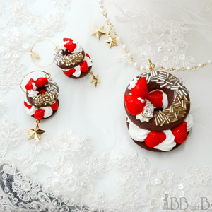 Fake Sweets Chocolate Bagel Jewelry