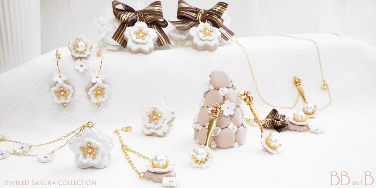 Jeweled Sakura Collection Dessert Sweets Jewelry
