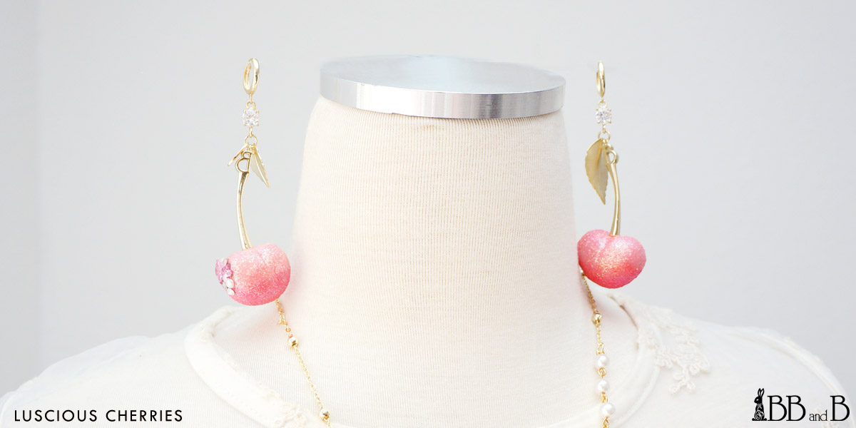 Luscious Cherries Earrings - Fake Sweets Clay Jewelry Earrings